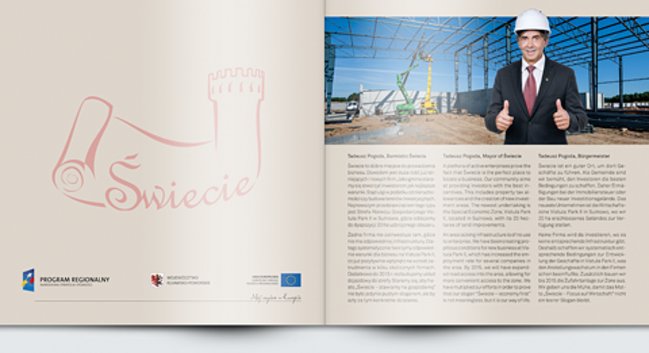 Folder o Świeciu w trzech językach