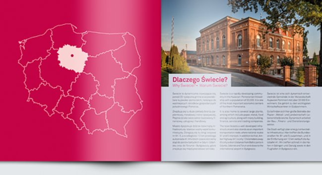 Folder o Świeciu w trzech językach