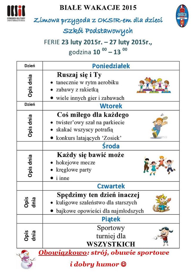 Ferie na sportowo i wesoło
