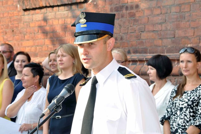 Strażak w gronie nauczycielskim 1 LO