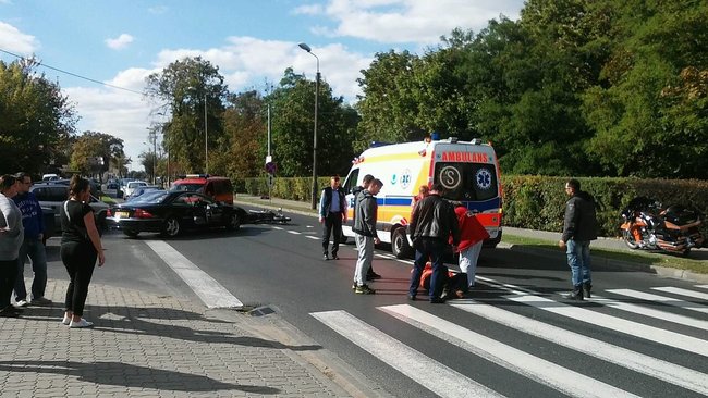 Motocyklista trafił do szpitala