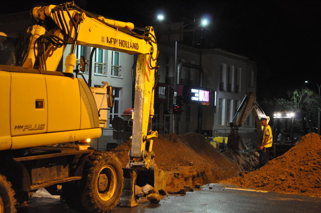 Nocne prace na Wojska Polskiego. Zdjęcia