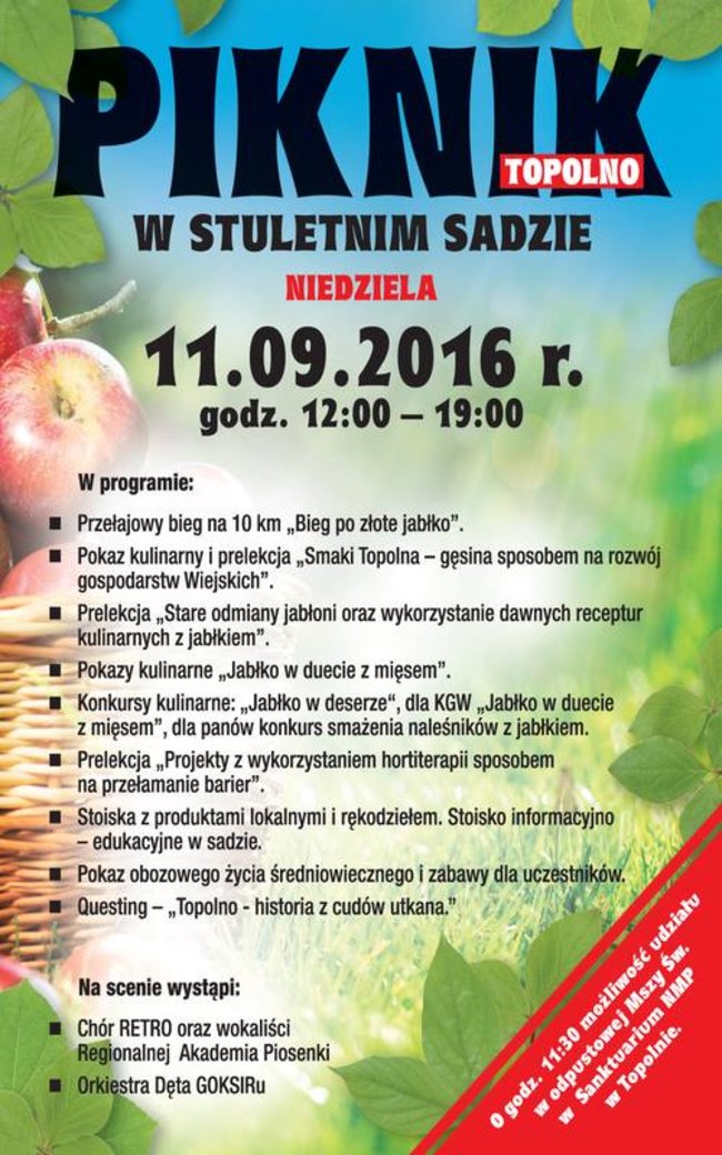 Piknik w Stuletnim Sadzie ? zaproszenie