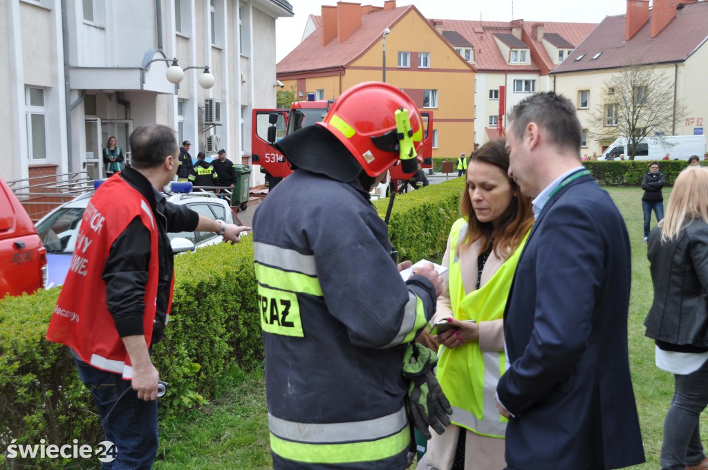 Ewakucja pracowników ZUS w Świeciu