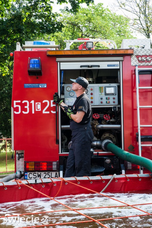 Pożar wieży kościoła św. Andrzeja Boboli