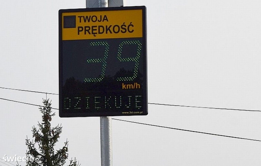 Radarowy wyświetlacz prędkości w Osiu