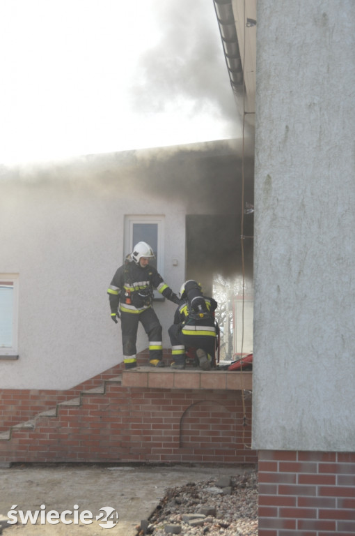 Strażacy na szkoleniu wzniecili ogień