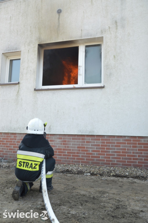 Strażacy na szkoleniu wzniecili ogień