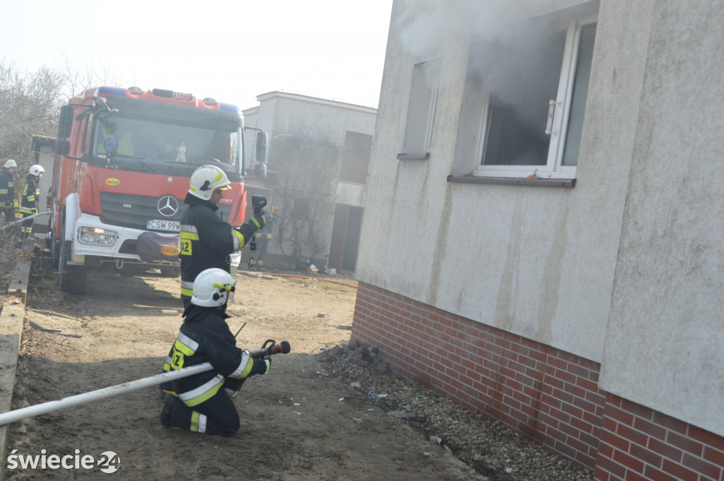 Strażacy na szkoleniu wzniecili ogień