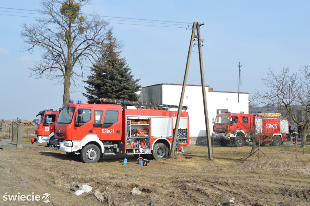 Strażacy na szkoleniu wzniecili ogień