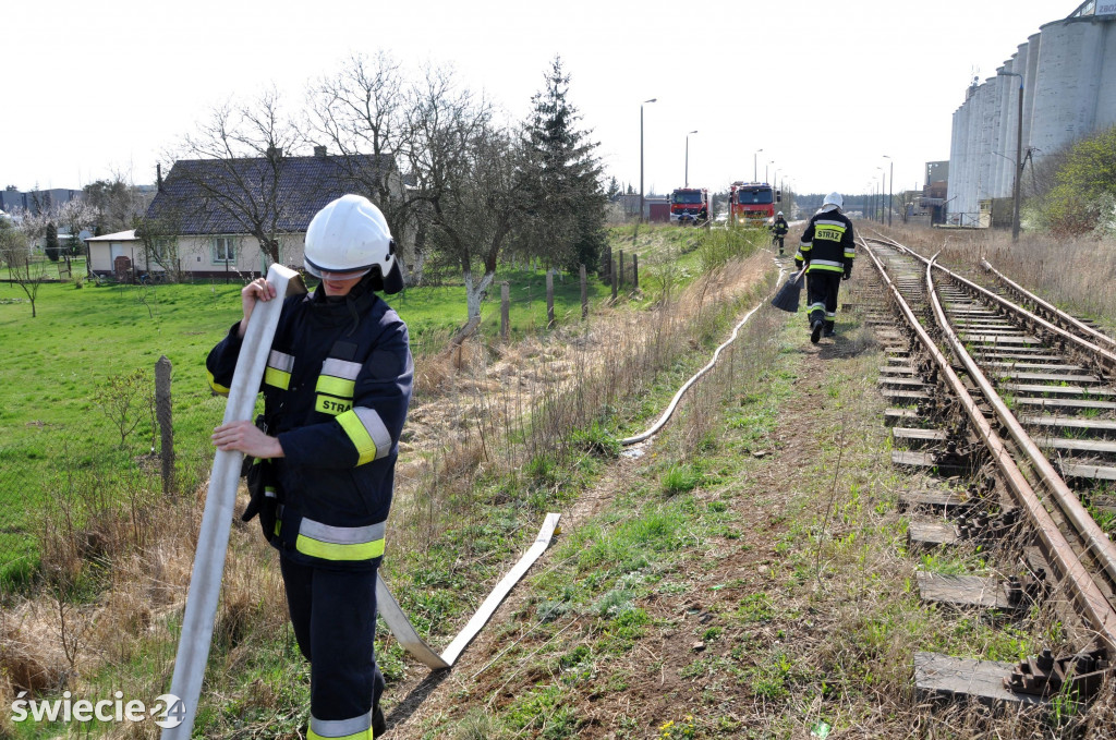 Gaszenie trawy w Przechowie