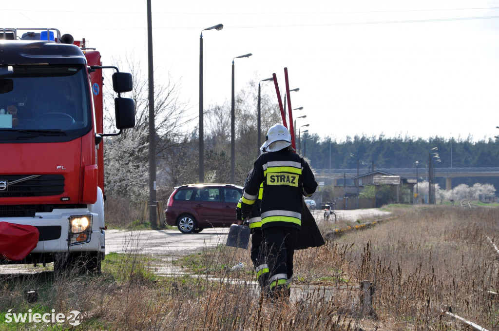 Gaszenie trawy w Przechowie