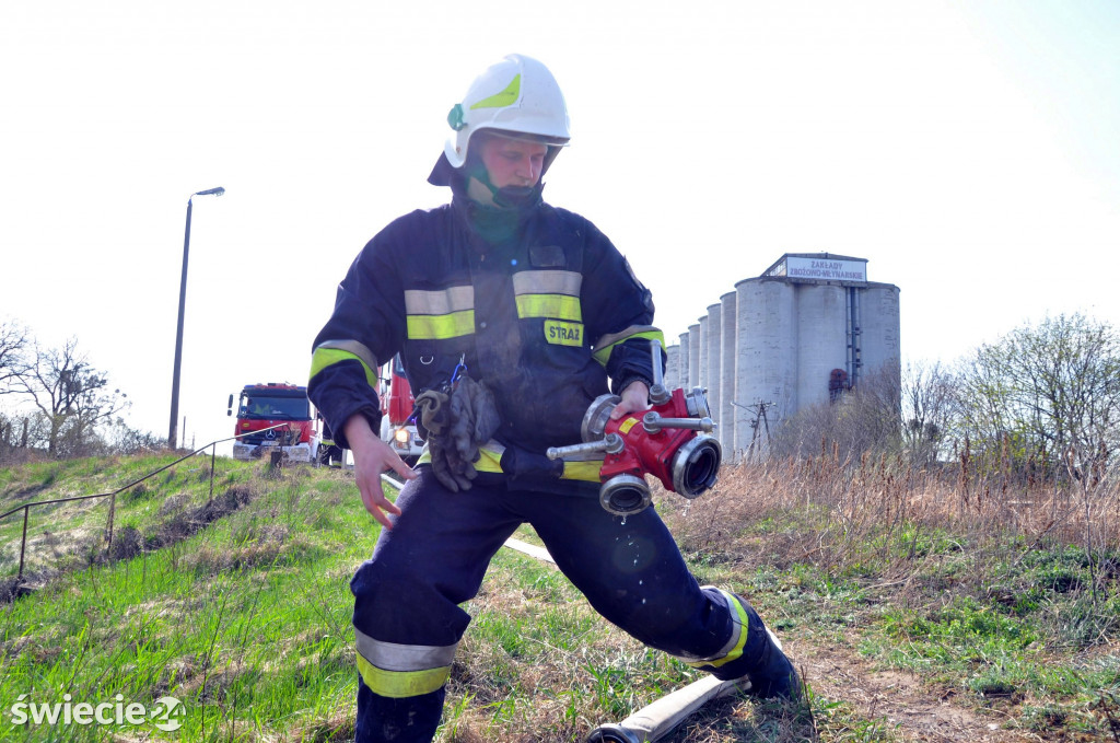 Gaszenie trawy w Przechowie