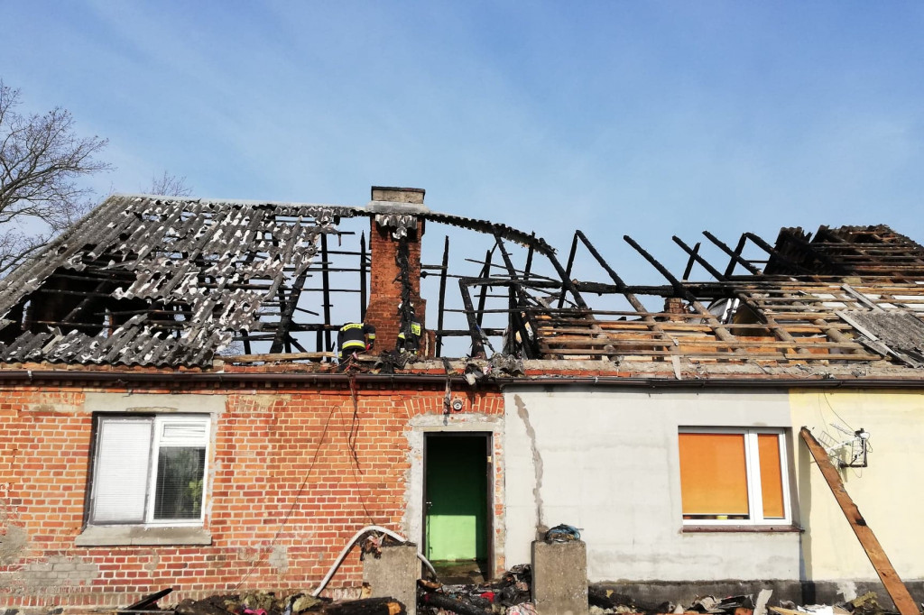 Pożar domu w Polskich Łąkach
