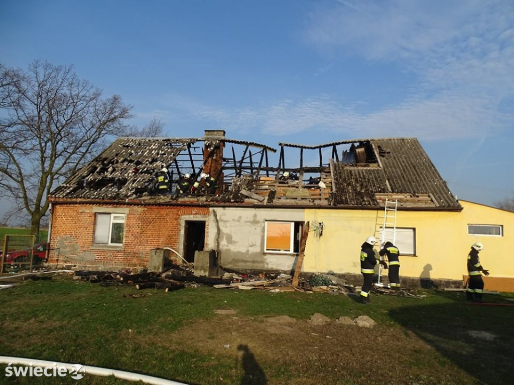 Pożar domu w Polskich Łąkach