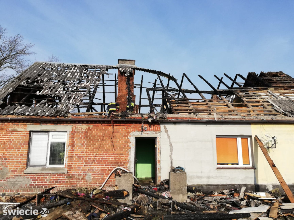 Pożar domu w Polskich Łąkach