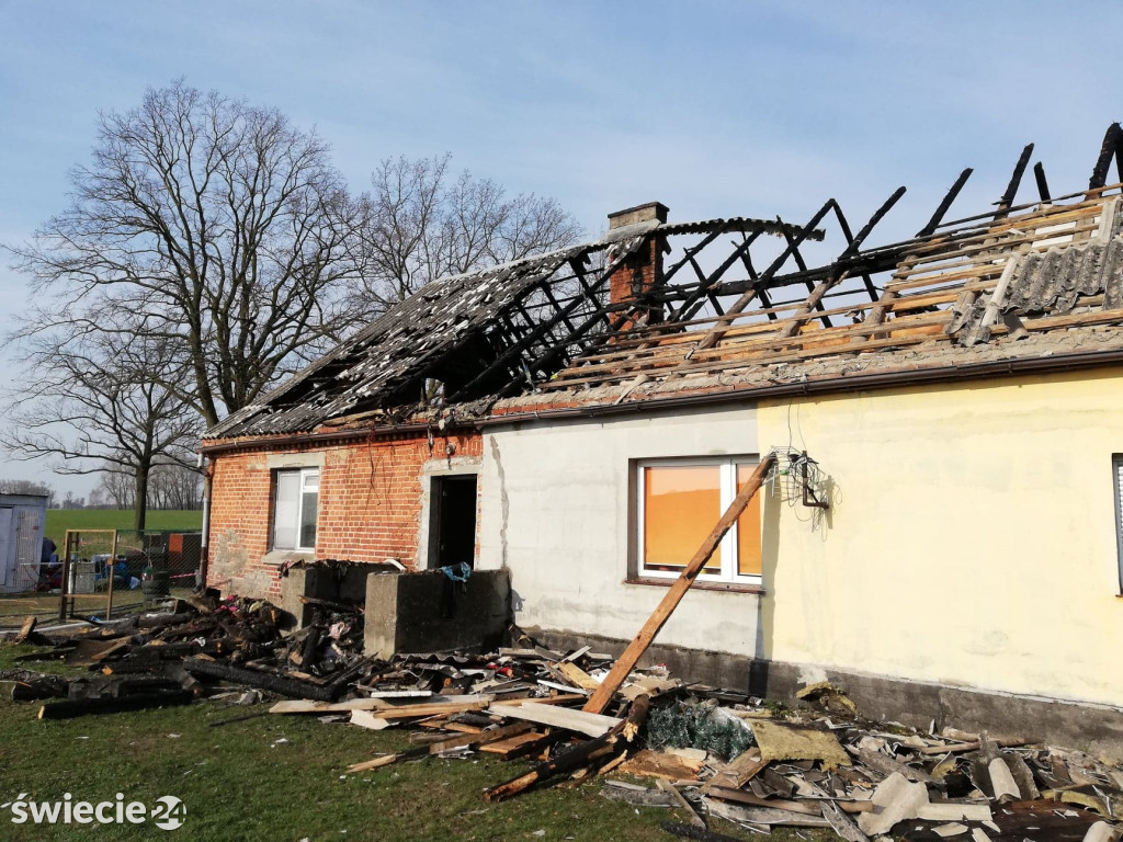 Pożar domu w Polskich Łąkach