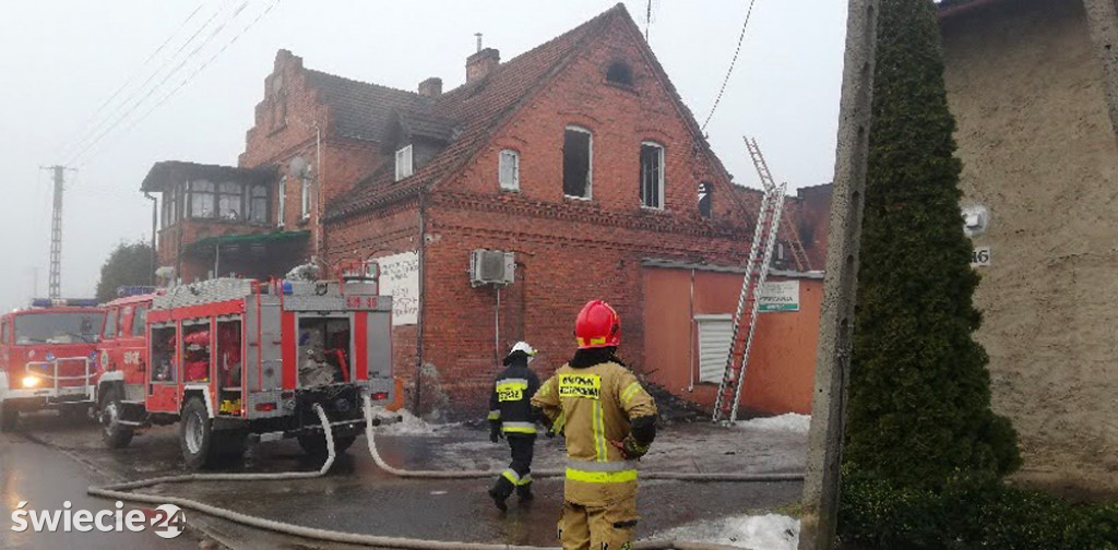 Pożar piekarni i mieszkania w Grucznie