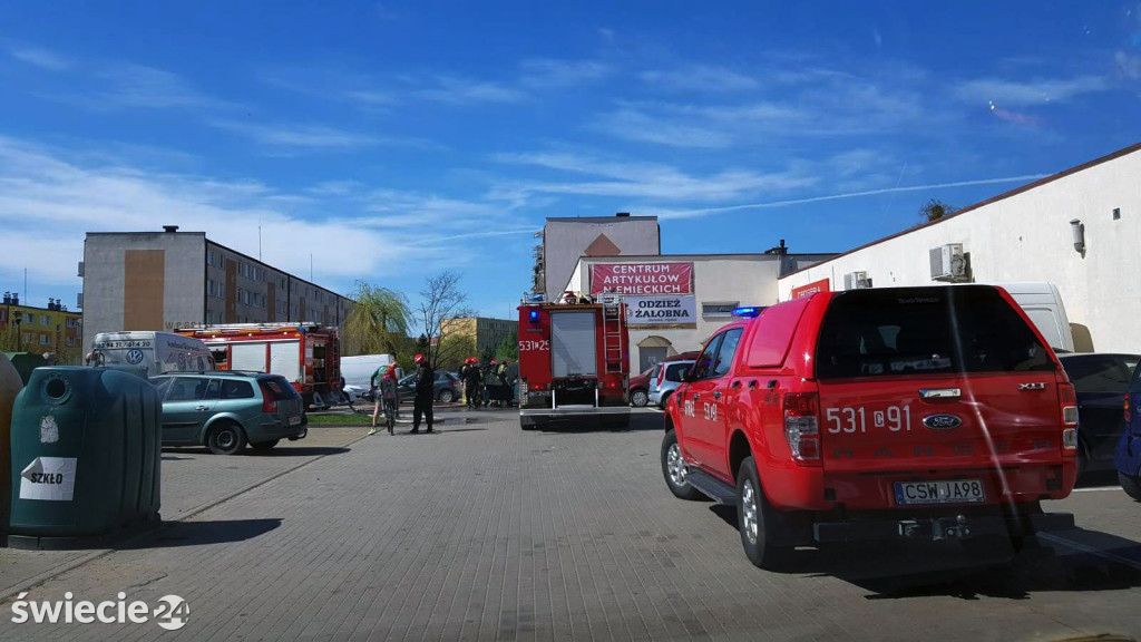 Pożar samochodu na Mariankach w Świeciu