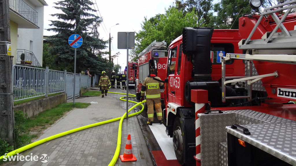 Pożar wytworni styropianu w Świeciu