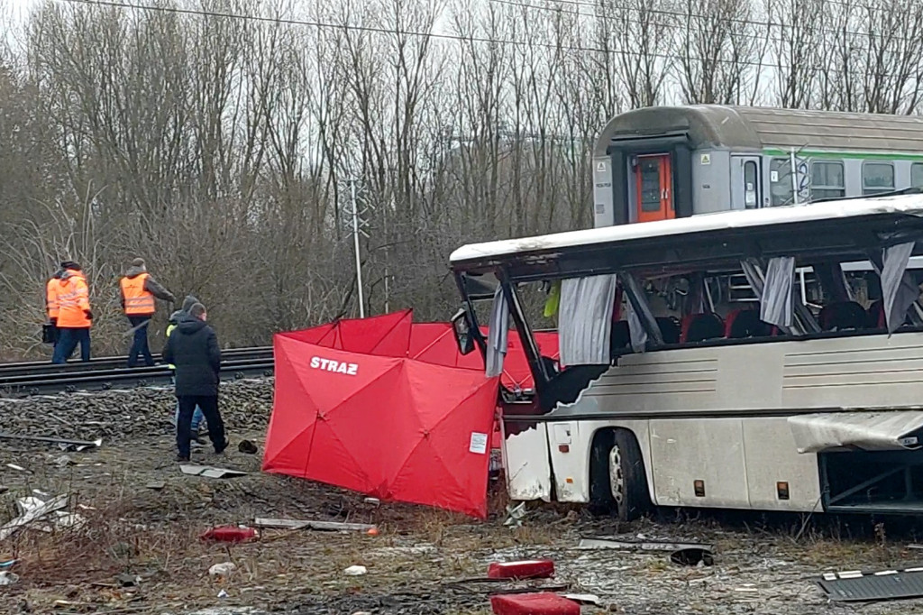 Wypadek w Warlubiu na przejeździe kolejowym