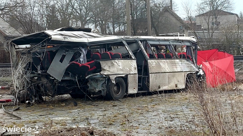 Wypadek w Warlubiu na przejeździe kolejowym