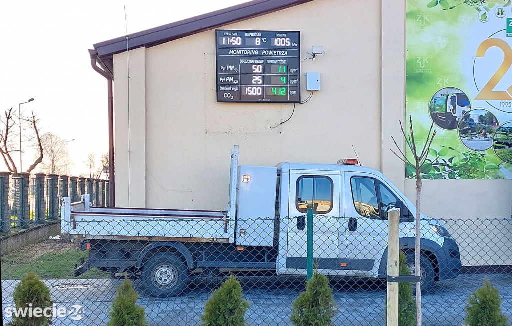 Tablica antysmogowa zainstalowana w Świeciu