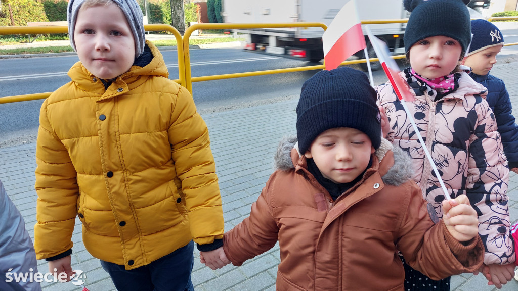 Patriotyczny przemarsz przedszkolaków