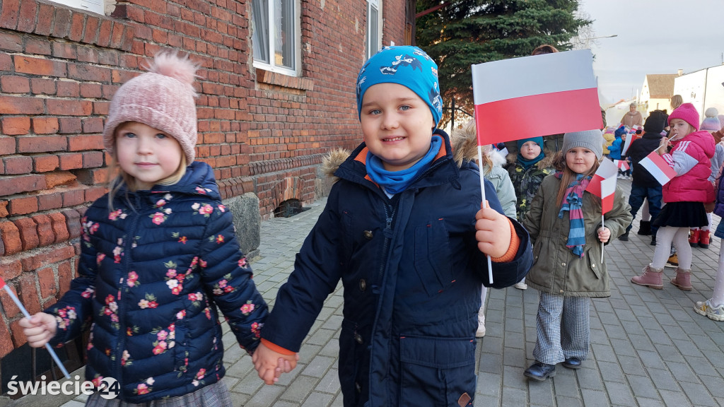 Patriotyczny przemarsz przedszkolaków