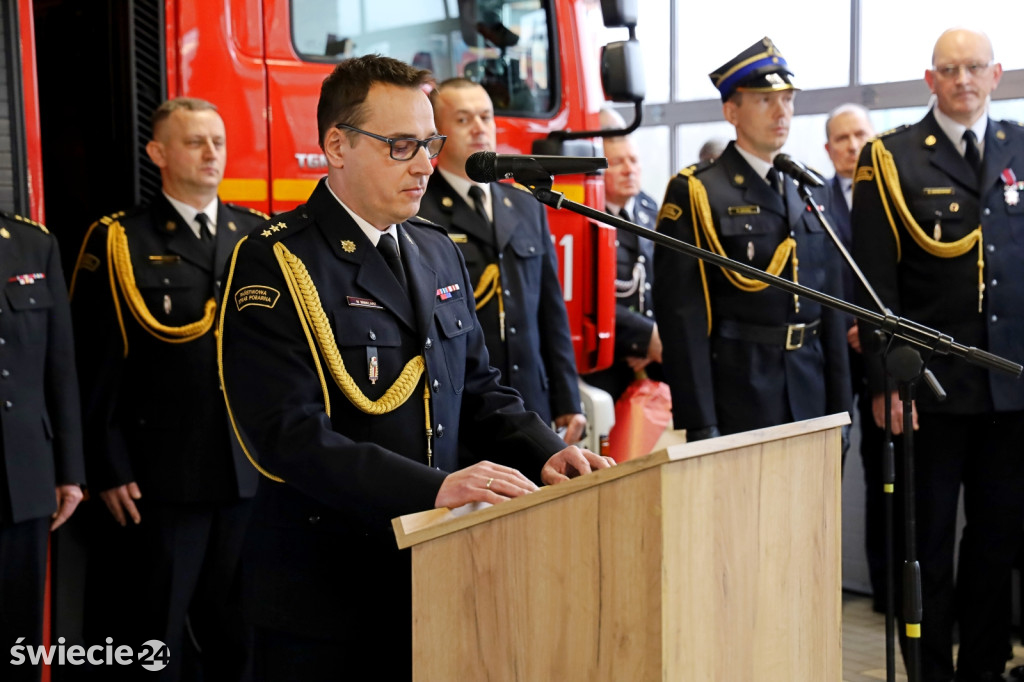 Pożegnanie zastępcy komendanta strażaków w Świeciu