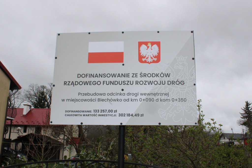 Odbiór drogi w Biechówku