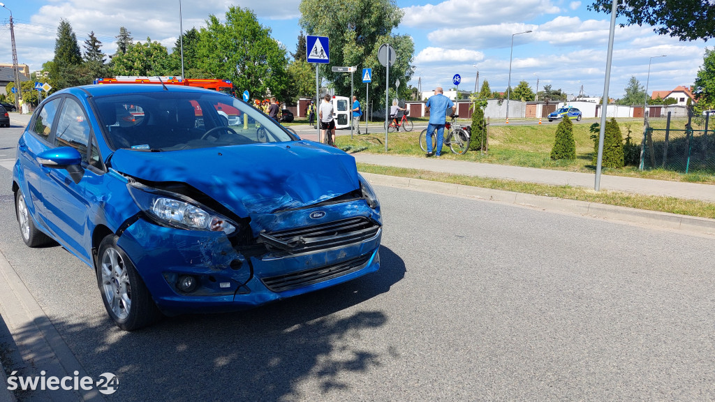 Przewrócony fiat ducato na Armii Krajowej