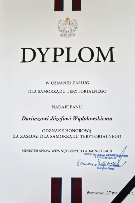 Honorowa odznaka dla burmistrza Pruszcza