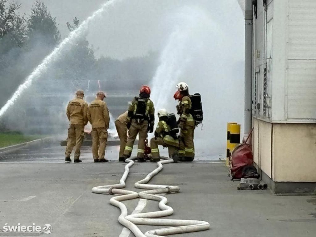 Pożar składowiska odpadów — ćwiczenia