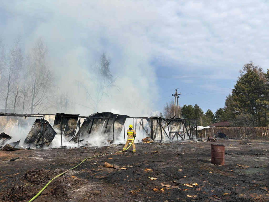 Ogromny pożar w Chełmnie. Dym widoczny z daleka