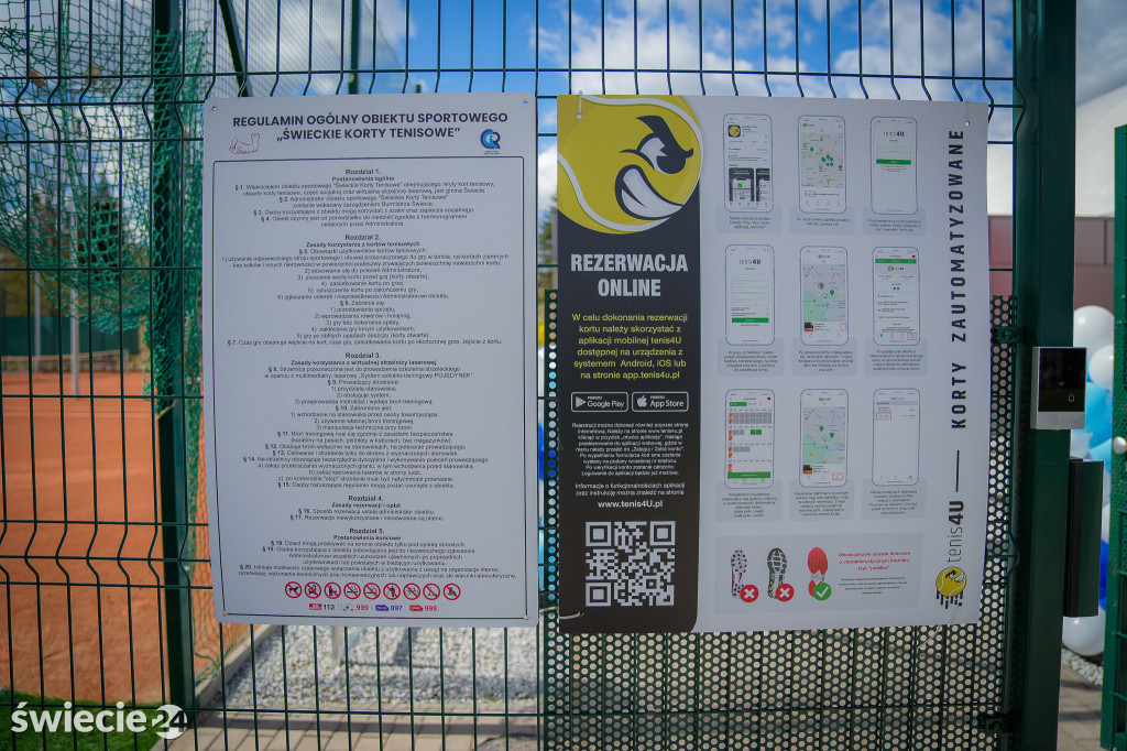 Kryty kort w Świeciu wreszcie otwarty