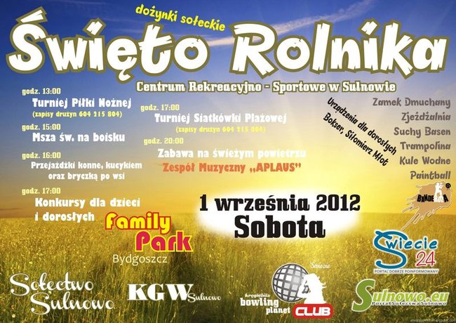 W sobotę dożynki w Sulnowie i Czaplach