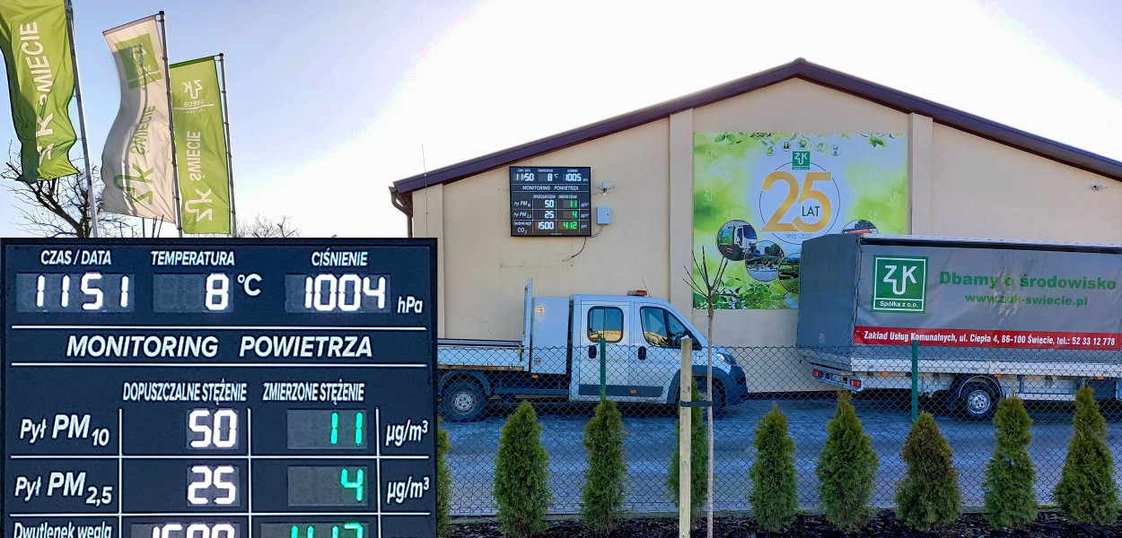 Nareszcie mamy w Świeciu czujniki i tablicę monitorującą czystość powietrza