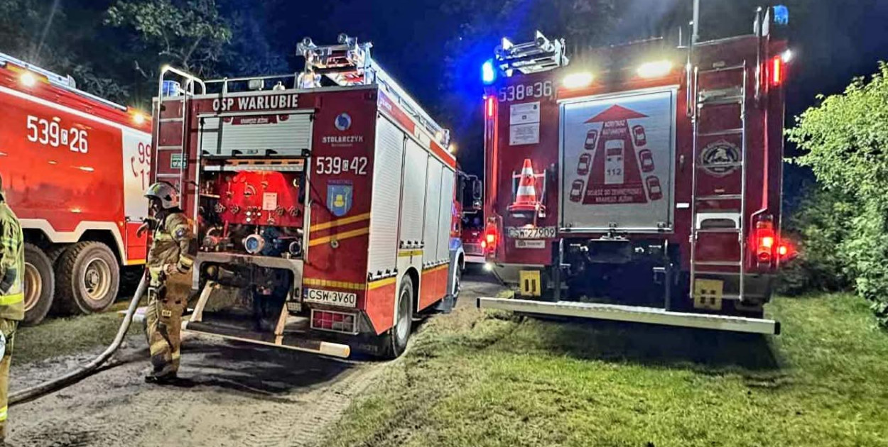 W akcji gaśniczej wzięło udział 15 wozów strażackich/Fot. OSP Wiąg