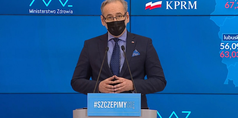 Adam Niedzielski podał informacje dotyczące obostrzeń. Fot. screen z konferencji 