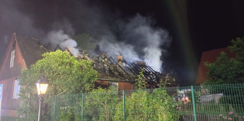 Pożar budynku mieszkalnego w Polednie. Fot. OSP Przechowo
