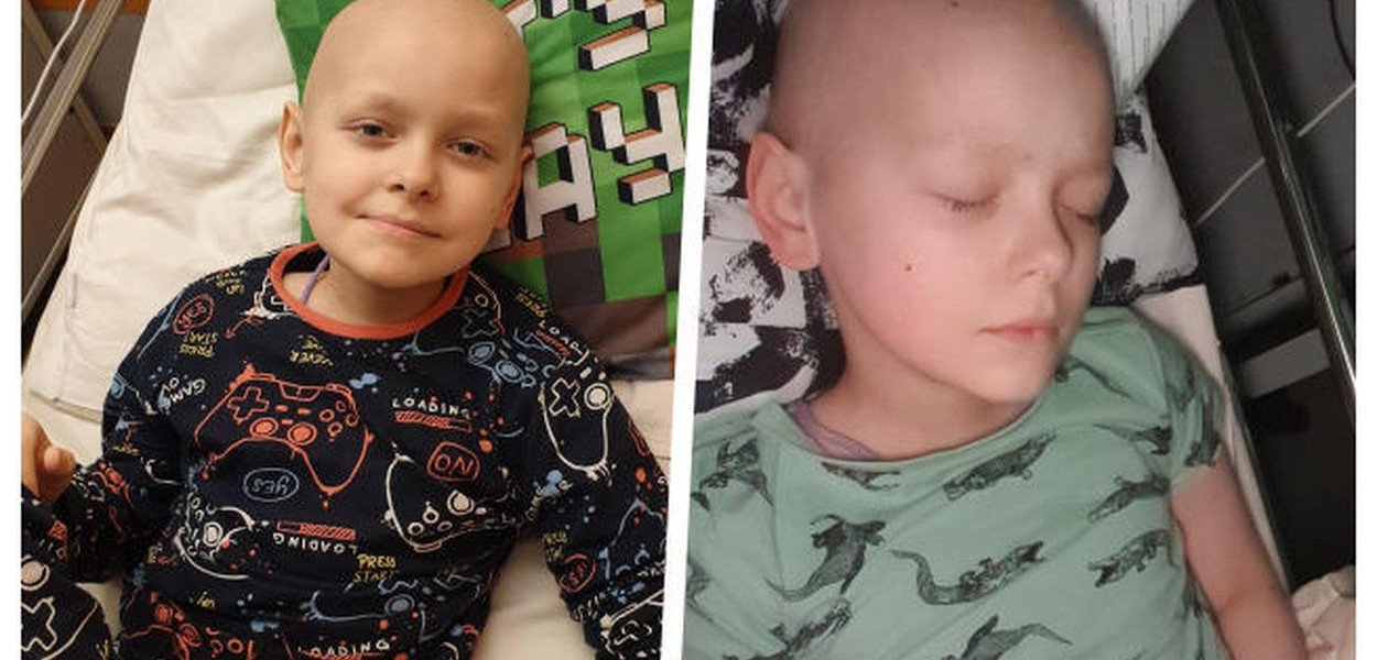 - Obecnie Kuba jest w szpitalu, ze względu na słabe wyniki po silnej chemii, ale czuje się dobrze - mówi Dorota Sroczyńska, mama chłopca. Foto z archiwum rodzinnego/Facebook