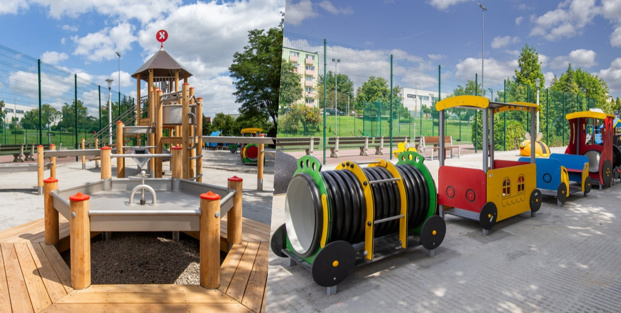 Postępują prace na modernizowanym placu zabaw w pobliżu orlika i Szkoły Podstawowej nr 8 w Świeciu/fot. swiecie.eu