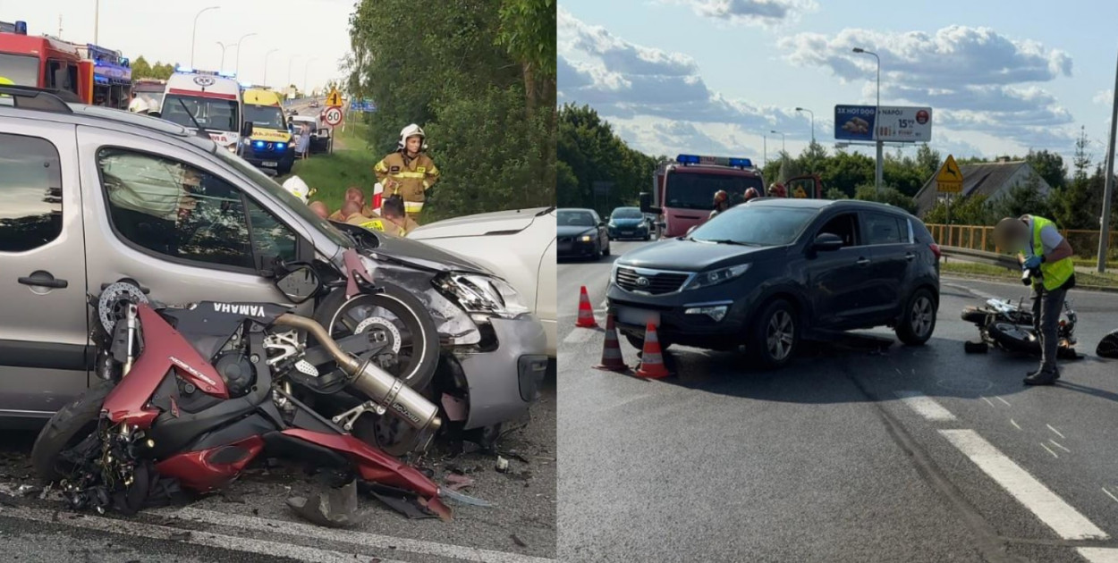 Do zdarzeń z udziałem motocyklistów doszło w Michalu i Płochocinku. W obu przypadkach zawinili kierowcy osobówek, którzy nie ustąpili pierwszeństwa/fot. KPP w Świeciu
