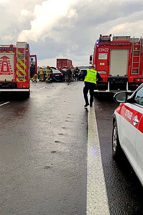 Wypadek na autostradzie w Rulewie-3823