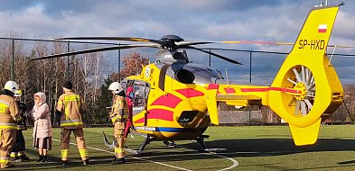 Chwile grozy w szkole w Drzycimiu. Na boisku lądował helikopter medyczny-28949