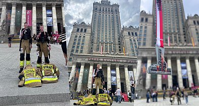 Nasi strażacy na szczycie Pałacu Kultury. Hołd dla ofiar WTC-28234