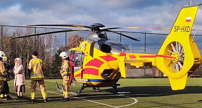 Chwile grozy w szkole w Drzycimiu. Na boisku lądował helikopter medyczny-28949