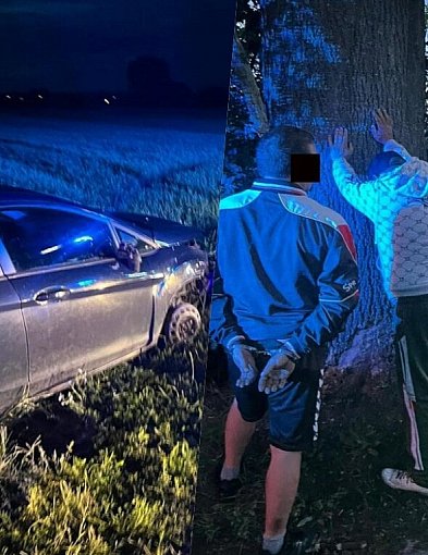 Zostawili rozbite auto i rzucili się do ucieczki. Finał nocnego pościgu w Dragaczu