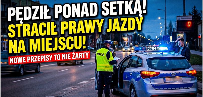 Pędził ponad setką na Wojska Polskiego. Stracił prawko i kilka tysięcy